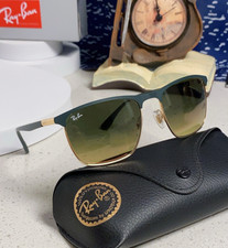 Ray-Ban RB3686 Sunglasses 57‑18‑140 Matte Black Gold Frame Green Gradient Lens