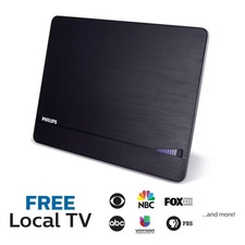 Philips Elite Indoor Amplified Signal Finder TV Antenna with 10 ft. Coax