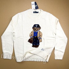 POLO RALPH LAUREN Polo Bear Knit Sweater Cream Men's Women's Size L NWT