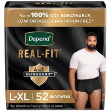 Depend Real Fit Incontinence Underwear for Men - Maximum Absorbency - L/XL (Open box)