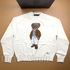 POLO RALPH LAUREN Polo Bear Ivory Knit Sweater Crewneck Men's Size M NWT