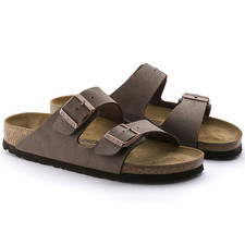 Birkenstock Arizona Birko-Flor Leather Mocha Unisex Summer Sandals Sizes 6–12