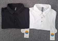 Vuori Strato Tech Polo Lot Of 2 Black & White Mens Size Medium New