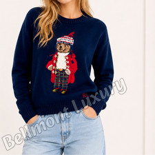 POLO RALPH LAUREN Polo Bear Navy Knit Sweater Men's Women's Size L NWT.
