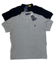 NWT Polo Ralph Lauren Men’s Custom Slim Fit Mesh Polo Shirt - Black ,Gray S-2XL