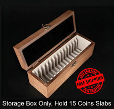 1 PC of Wooden Coin Slab Box 15 PCGS NGC ANACS Graded Holder Storage Case