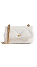 Tory Burch Women's Kira Diamond Quilt Mini Flap Bag, Blanc, White, Off White,