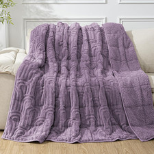 Jacquard Weighted Blanket 20 Lbs for Adults Queen Size, Soft Fluffy Sherpa Fleec