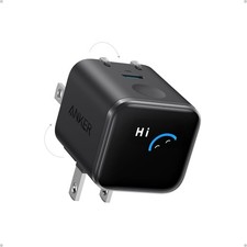 Anker Nano Charger Black (45W, Smart Display, 180° Foldable)