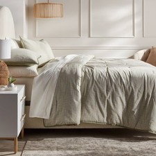 King Mini Gingham Comforter and Sham Set Moss Green - Threshold: Yarn
