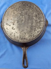 Sidney O Hollow Wear #10 Vintage Block Logo Very Rare Cast Iron Skillet c 1887