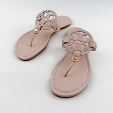 Tory Burch Women's Miller Sandals Leather Light Sand Thin Bottom Shoes US7-10