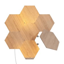 Nanoleaf 7 Panels Wooden Hexagon Smarter Kit LED Light Bulbs: Modular Wall