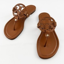 Tory Burch Women Miller Sandal Leather Vintage Vachetta Thin Bottom Shoes US7-10