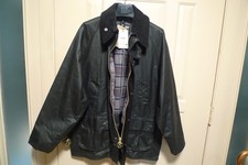 BARBOUR - BEDALE WAX COTTON JACKET -MADE IN ENGLAND - BLACK -NEW WITH TAGS- 44
