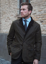 BARBOUR LUTZ Waxed Jacket Olive Rugged Sophistication MSRP$520 British Luxury