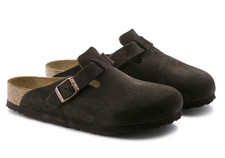 New Birkenstock Boston Soft Footbed Suede Leather Unisex Clogs-Mocha