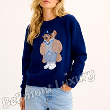 POLO RALPH LAUREN Polo Bear Navy Knit Sweater Men's Women's Size M NWT