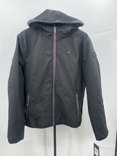 Tommy Hilfiger Jacket Mens Black Softshell Water Resistant Hooded 155SP294 M