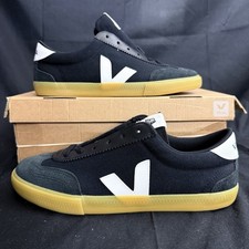 VEJA Volley Canvas Sneaker Mens Size 10 Shoes Suede Black White Gum Natural New