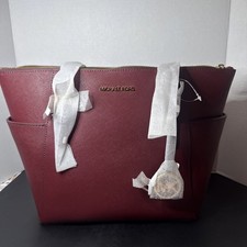Michael Kors Charlotte Large Saffiano Top-Zip Tote Bag Dark Cherry 35T0GCFT7L (New without tags)