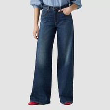 Levi's Women's Middy Pants Wide Leg Midnight Charm Dark Blue Denim 27 (New without tags)