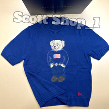 POLO RALPH LAUREN Polo Bear American Flag Navy Knit T-Shirt Men's Size XL NWT