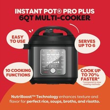 Instant Pot Pro Plus 10-in-1 Multi-Cooker, Electric Pressure Cooker, Slow Cook,
