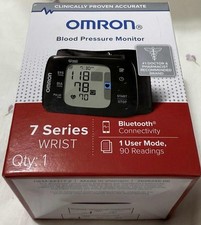 OMRON 7 Series Wireless Wrist Blood Pressure Monitor Black Bluetooth BP6350 NEWW