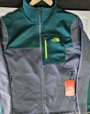 NWT * THE NORTH FACE MENS L APEX RISOR WINDWALL JACKET SOFTSHELL GREEN/GRAY READ