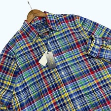 Polo Ralph Lauren Mens Multi Color Plaid Button Down Shirt Classic Fit Large NWT