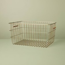 Large Rectangular Brass Wire Storage Basket- Hearth & Hand with Magnolia (Open box)