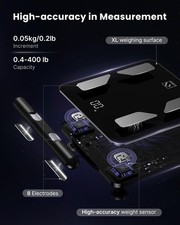 FITINDEX Body Composition Scale for Body Weight, Smart 8-Electrodes with BMI, US (Open box)