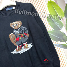 POLO RALPH LAUREN Polo Bear Ski Knit Sweater Navy Men's Medium NWT