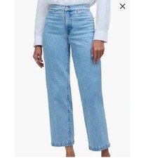 NWT Madewell EMMETT WIDE LEG JEANS Light Wash Stretch ANKLE BAGGY SLOUCHY sz 32