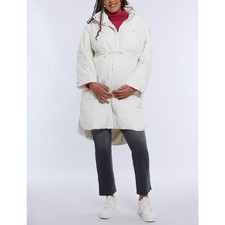 Women's Woven Full-Zip Long Sleeve Quilted Puffer Jacket - Winter White - (New without tags)
