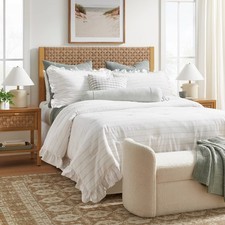 Yarn Dye Stripe with Ruffle Comforter & Sham Set Studio McGee (New without tags)
