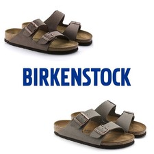 NWT Birkenstock Arizona Birkibuc Unisex Adults Sandals Mocha / Stone