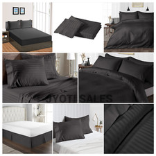100% Egyptian Cotton 800 Thread Count Gray Stripes Choose Sheets OR Duvet Covers