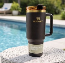 Stanley Quencher H2.0 FlowState 40 oz Tumbler Chocolate Gold Vacuum Insulated Ne