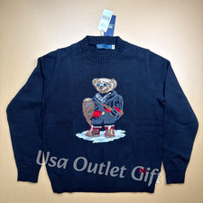 POLO PALPH LAUREN Polo Bear Blend Knit Sweater Cotton Men L, NWT