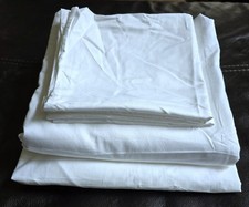 Brooklinen Luxe Sateen 4-Piece Core Sheet Set King Sz. White Color #571 Ret $239 (New without tags)