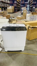 ERIVESS PORTABLE TWIN TUB WASHING MACHINE 13LB CAPACITY DRAIN PUMP - BLACK WHITE (Open box)
