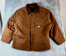Carhartt Men's Brown Firm Duck Insulated Traditional Coat Loose Fit Size 4XL