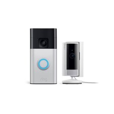Ring Starter Set with Battery Doorbell and Indoor Cam: Security Wi-Fi System (Open box)