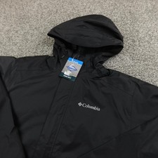 NEW Columbia Jacket Mens 2XS Black Poncho Omni Tech Waterproof Hooded Rain Coat