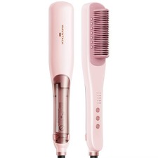 Wavytalk 395 Pro Steam Hair Straightener Brush - Pink (Open box)