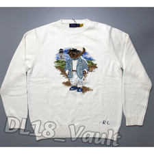 POLO RALPH LAUREN Polo Bear White Knit Sweater Unisex Men Women Size XL NWT
