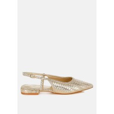 London Rag Womens Kurina Metallic Woven Slingback Sandals 7 (New without box)