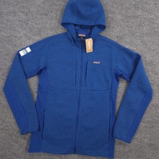 Patagonia Better Sweater Hoody Mens M Superior Blue Full Zip Slim Fit Hooded NEW